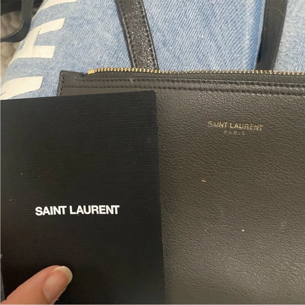 Saint Laurent Grey Leather Tote Bag - Picture 5 of 8